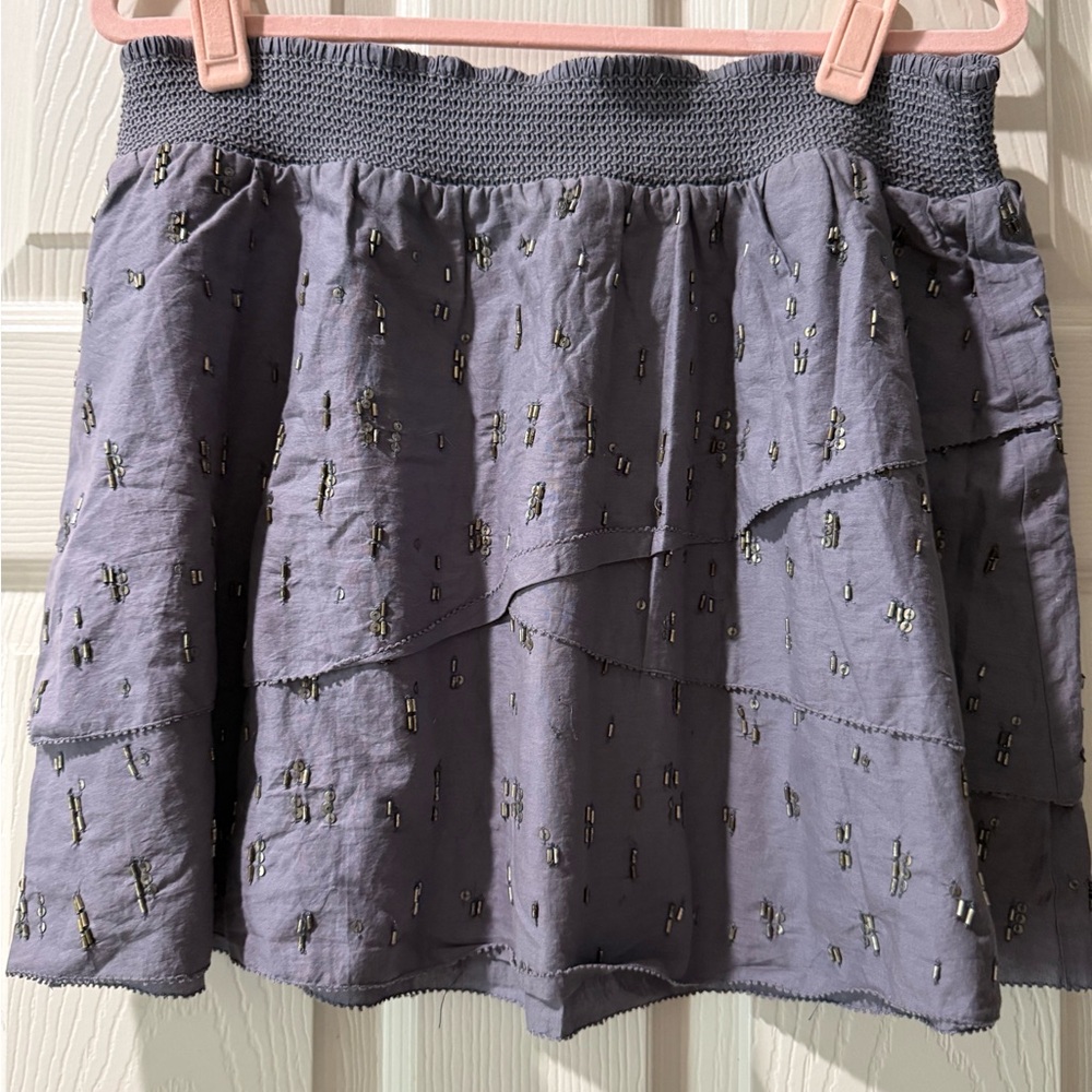 American Eagle Outfitters Beaded Mini Skirt in Gray